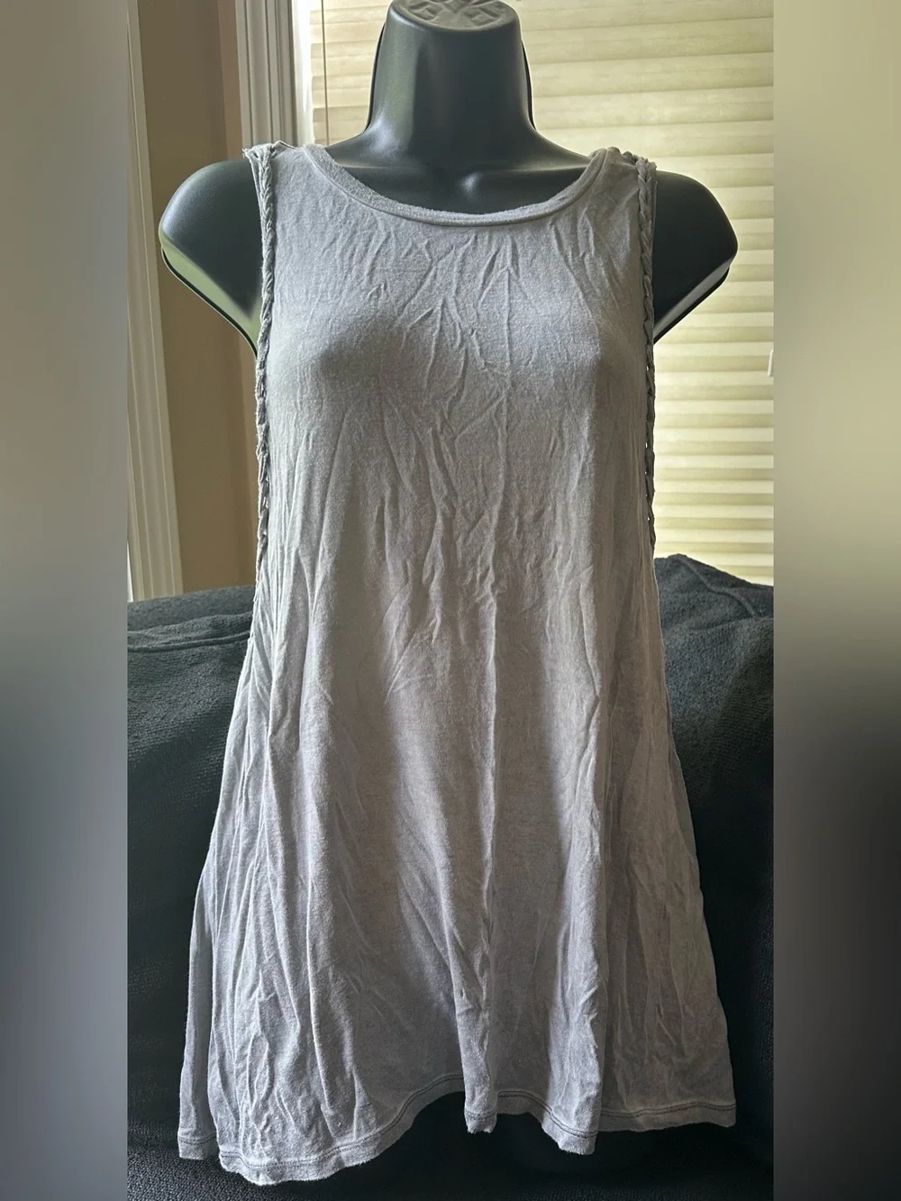 Soft & Sexy by American Eagle • gray • braided drape tank top • small
